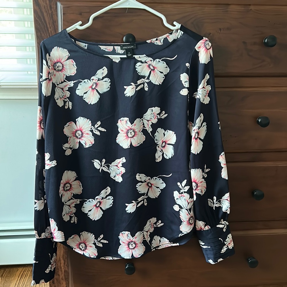 Ann Taylor - long sleeve floral shirt